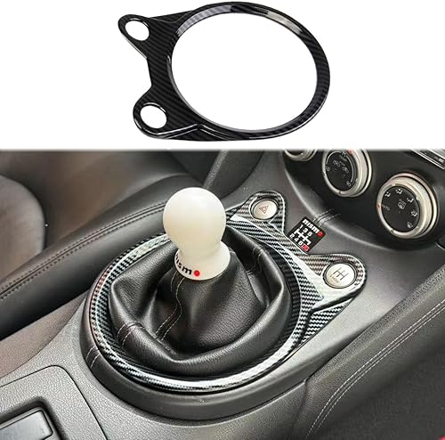 Accesorios manuales del ajuste de la cubierta del panel del cambio de engranajes del estilo de la fibra de carbono para Nissan 37