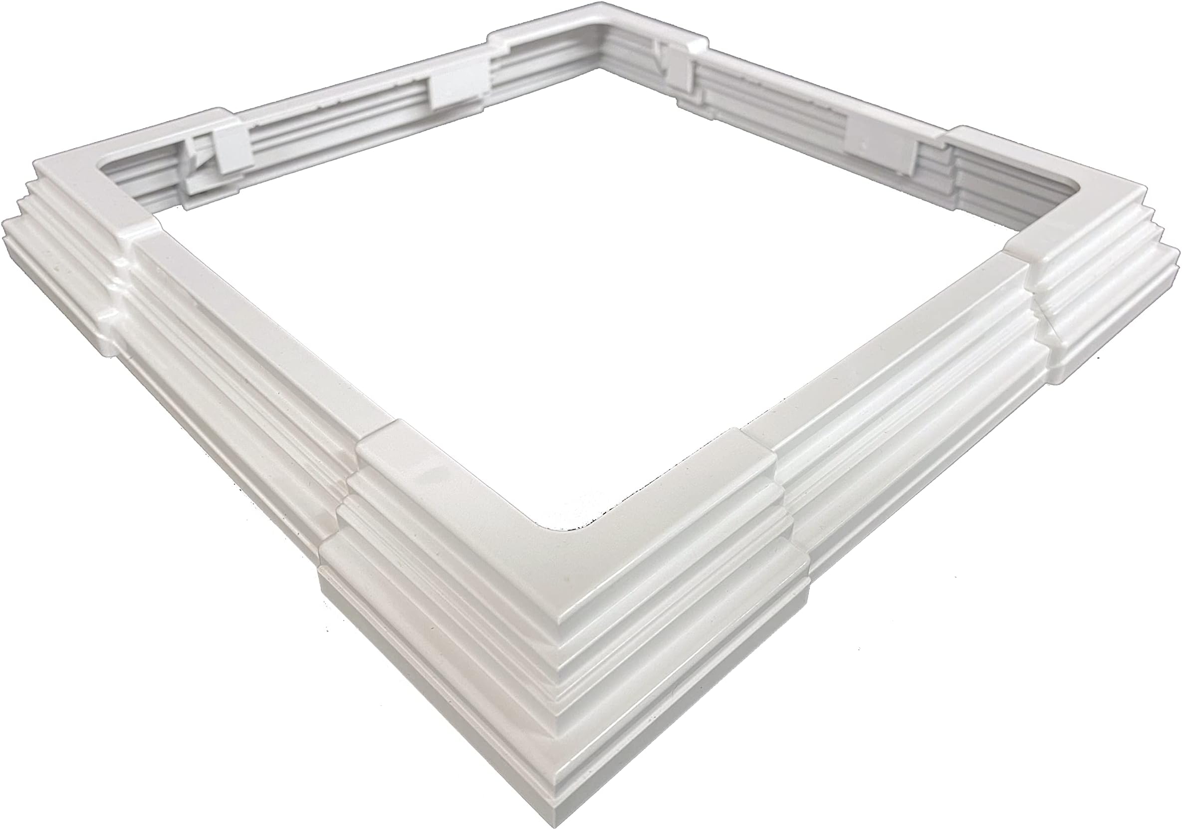 White Adjustable (4"-6.5") Vinyl 4-pc"Sleeve" Trim Ring