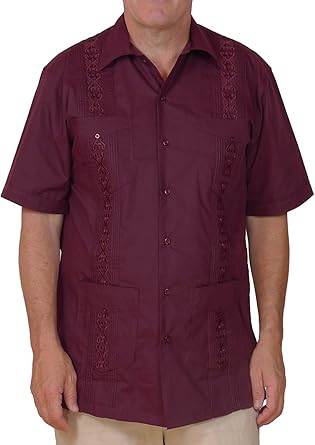 Red guayabera shirt Clearance