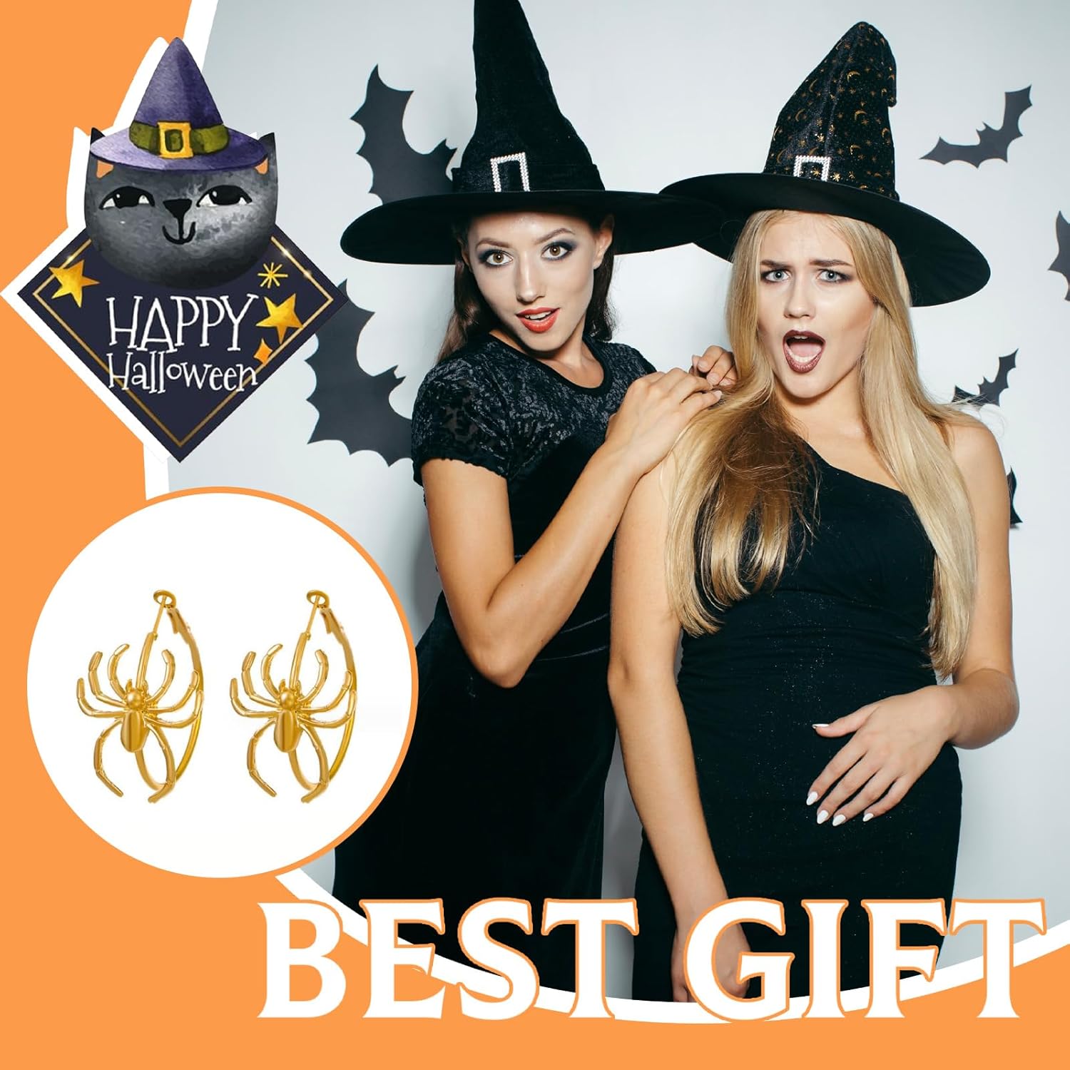 Spider Earrings for Women Black Spider Hoop Earrings Halloween 3D Spiders Jewelry Gifts Halloween Costumes Woman 2025 - Image 3