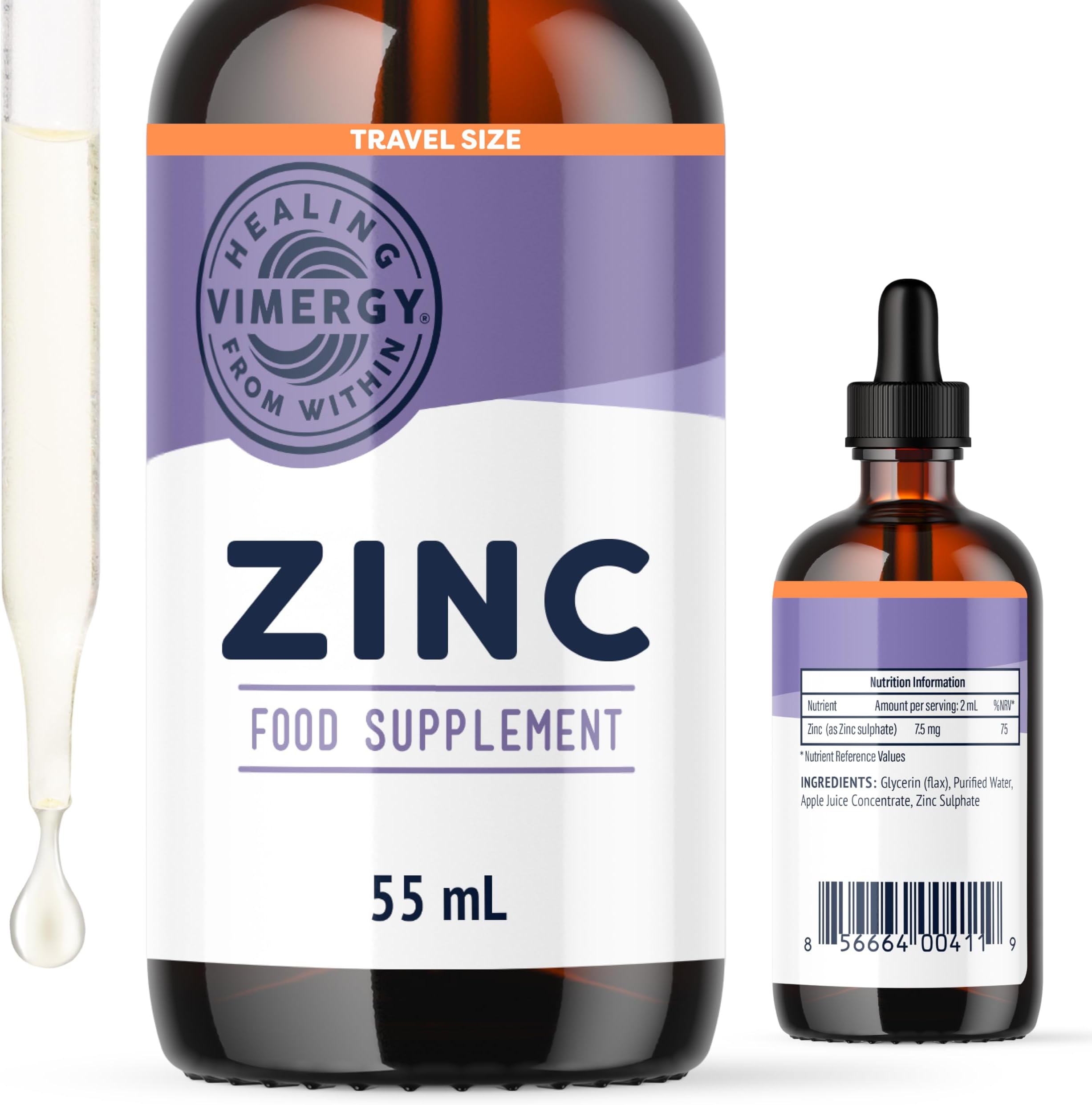 Liquid Zinc - Trial Size | Supports Immune Health & Metabolism | Alcohol-Free Zinc Sulfate | Antioxidant | Non-GMO, Gluten-Free, Vegan, Paleo, Kosher