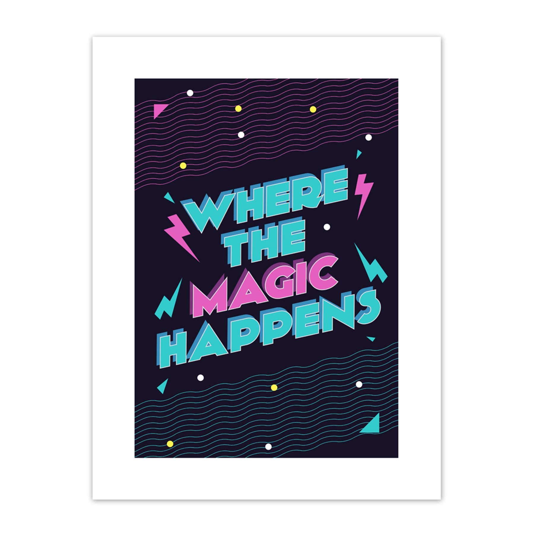 Wee Blue Coo Disco Kitchen Magic Happens Art Print Canvas Premium Wall Decor Poster