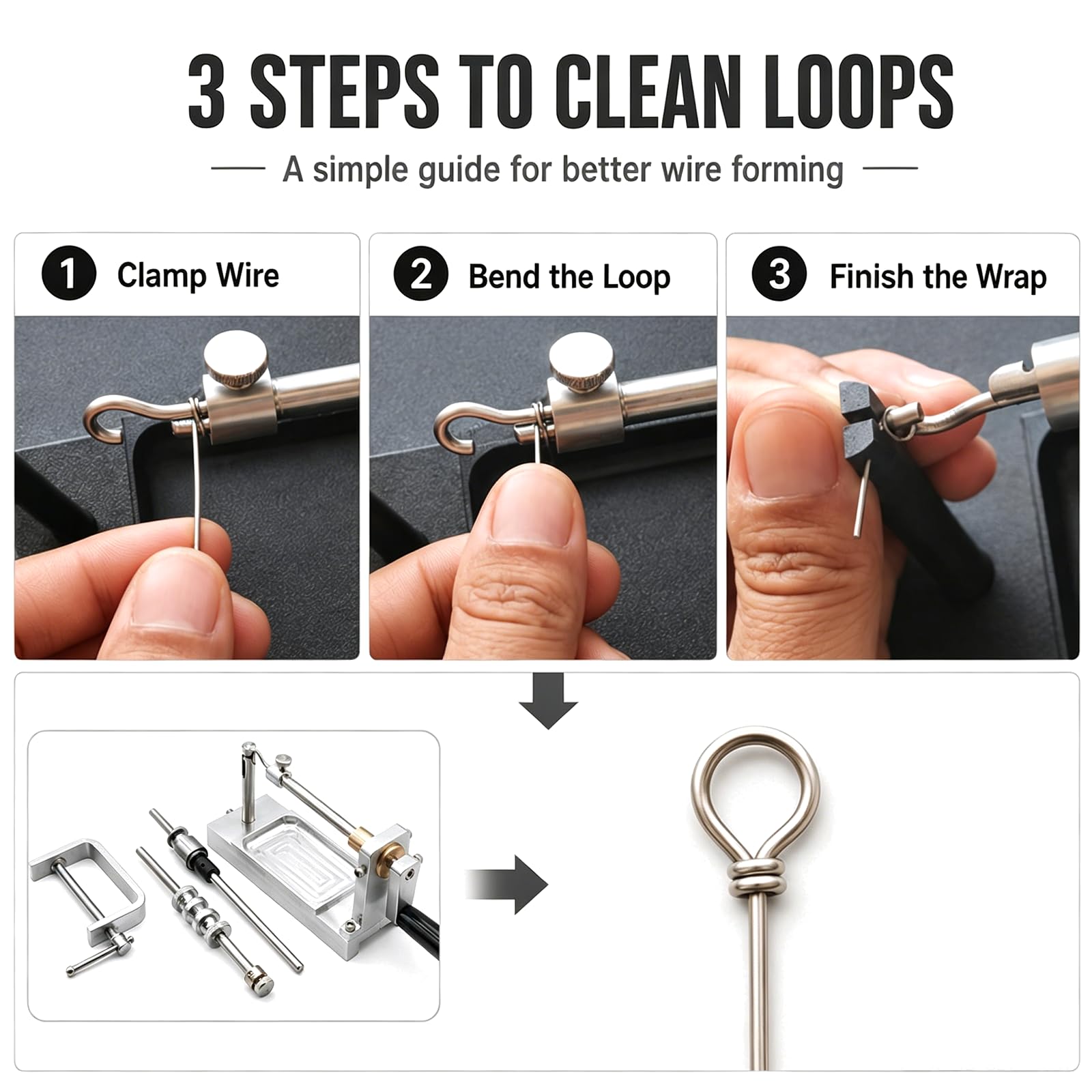Outil De Formage Et De Torsion De Fil, Kit De Pliage Et De Bouclage De Fil pour Leurres De Pêche, Enrouleur De Ligne Et Station Montage Mouches, Compatible avec Les Fils De 0,3 à 0,9 Mm