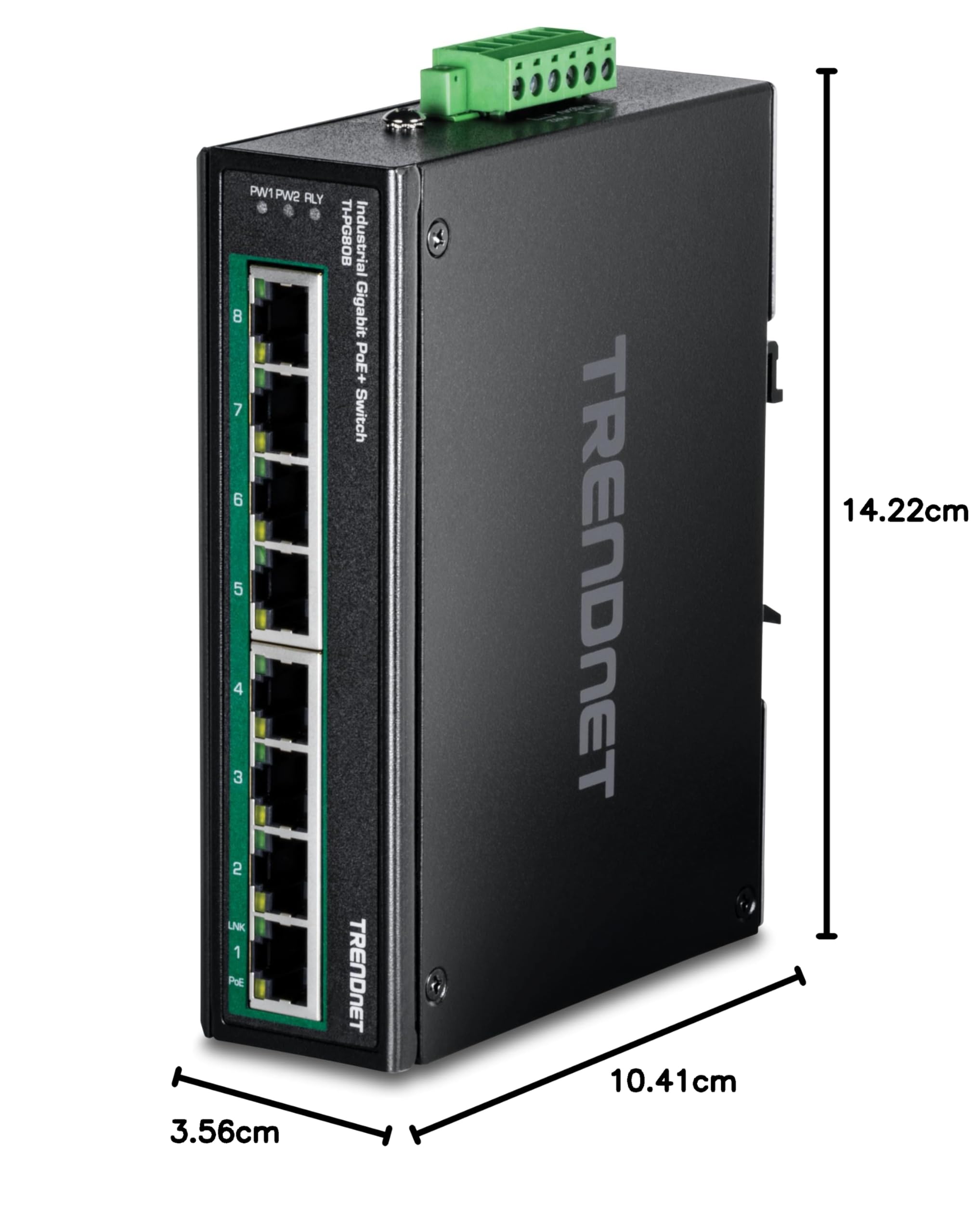 8-PORT INDUSTRIAL GIGABIT POE+ DIN-RAIL SWITCH (24-56V)