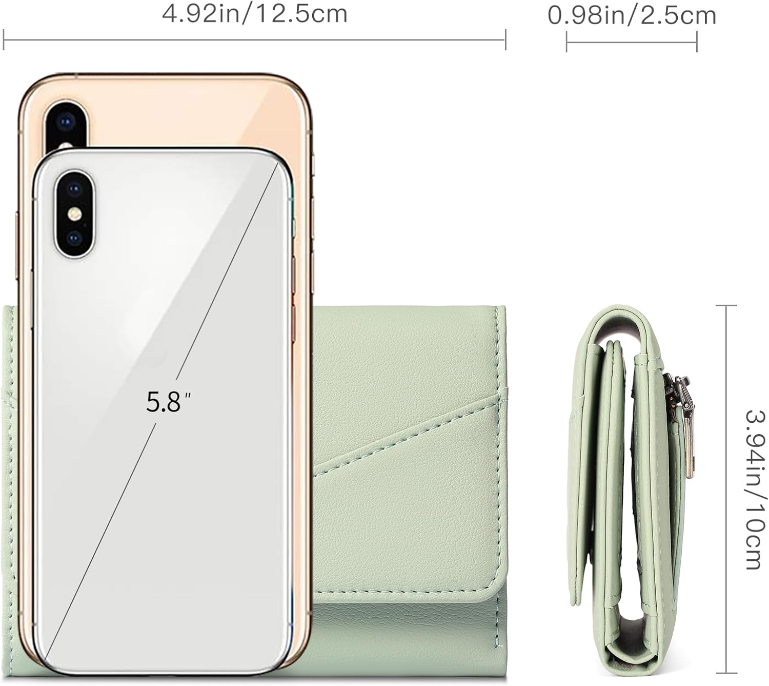 GAEKEAO Small Wallets for Women Leather RFID Blocking Trifold Ladies Wallets Credit Card Holder with Zipper Coin Pocket - Image 4