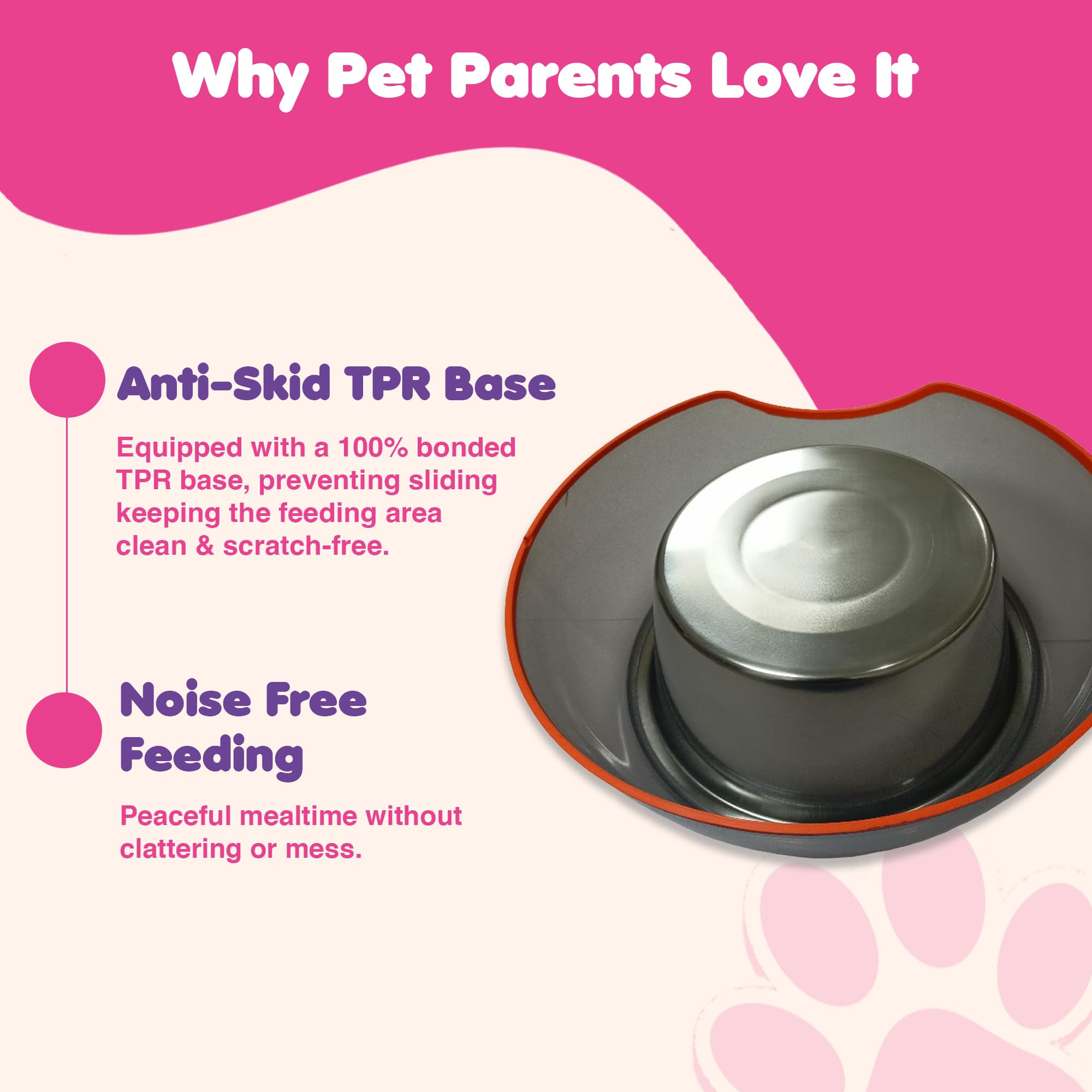 Happinesque Stainless Steel Dog Bowls, Gray, Pack of 1 - Image 3