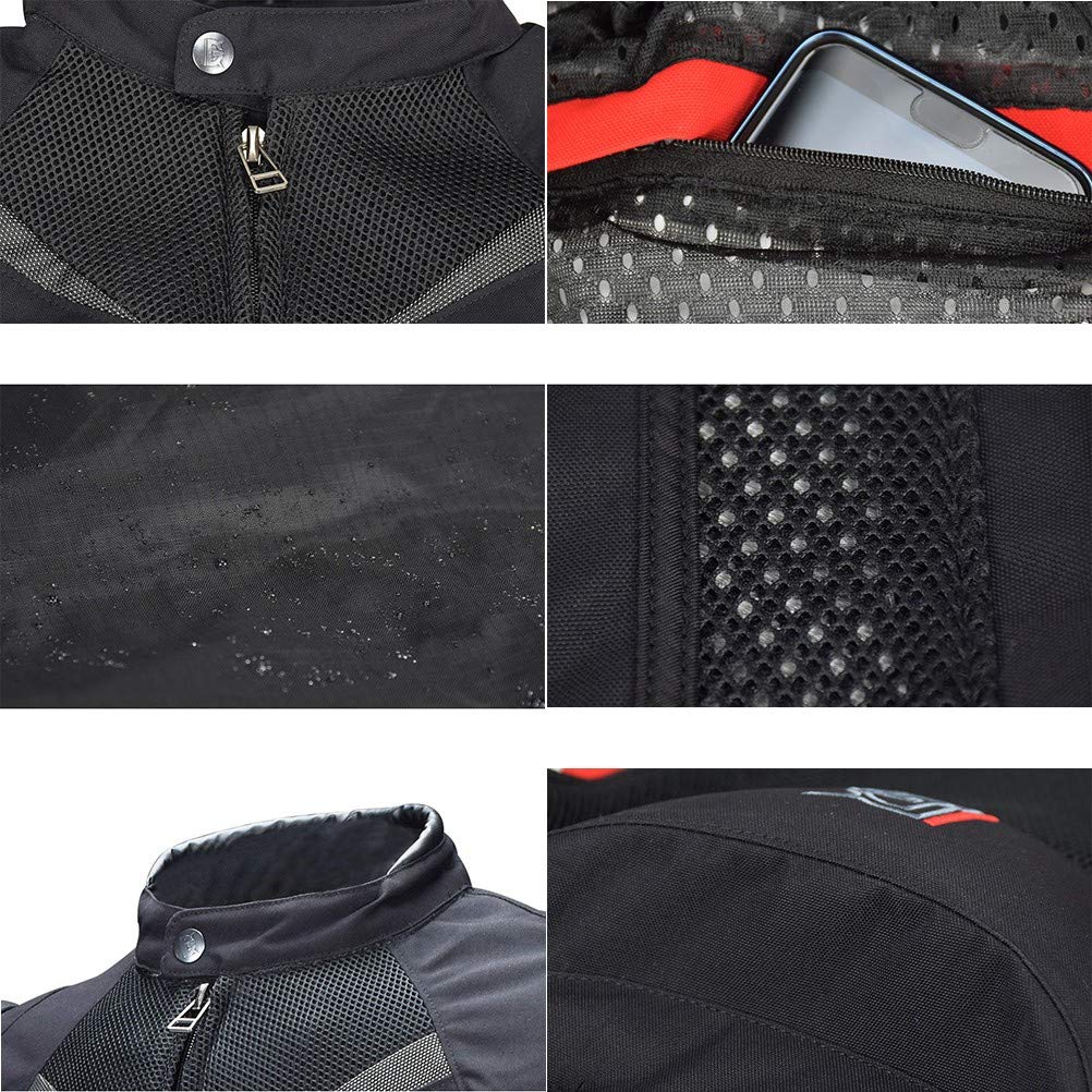 Giacca da Moto con Protezioni e Rivestimento Termico Interno Giubbotto Moto Certificata CE Manica Staccabile Gilet Termico 4 Stagioni per Touring Racing