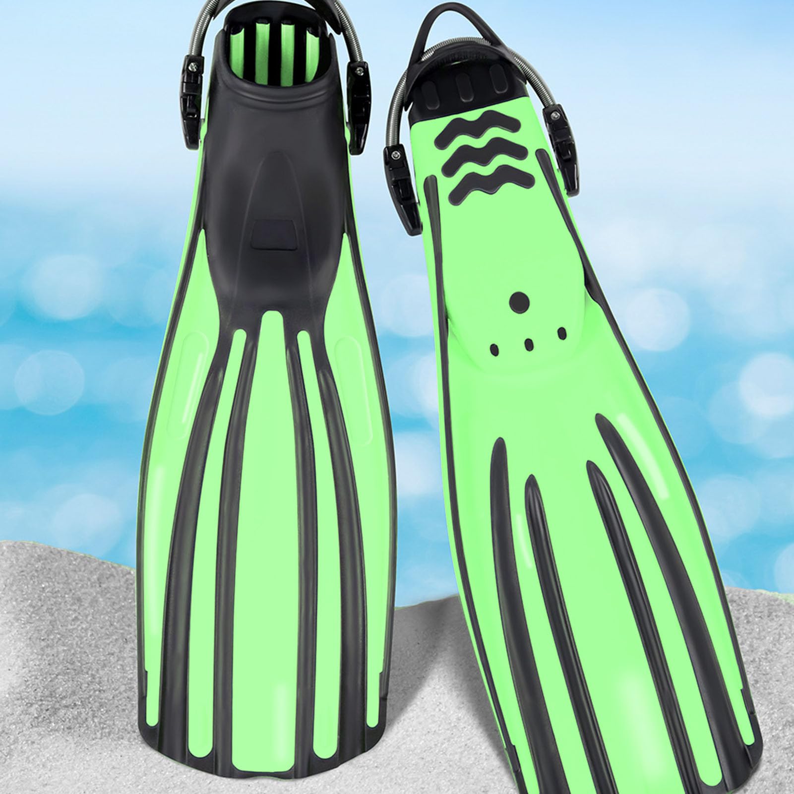 CHICIRIS Pinne per Immersione TPR Pinne Lunghe Regolabili Design Leggero per gli Appassionati di Sport Acquatici e Immersioni Subacquee