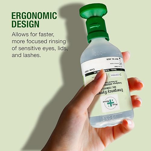 Miniatura 9 de Solución salina estéril para lavado de ojos, paquete de 2 botellas de 16.9 fl oz (16.9 fl oz) + taza ergonómica, repuesto de estación ocular de