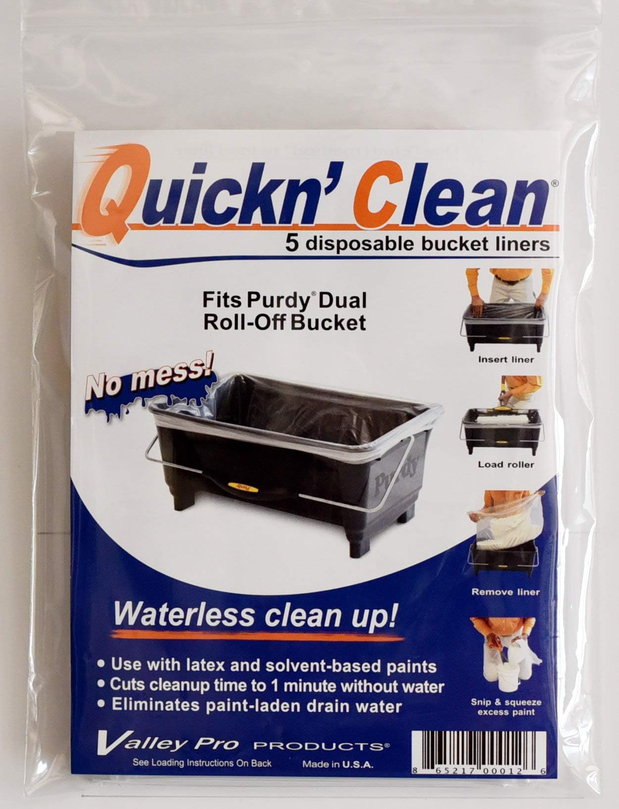 Quickn’Clean® Disposable Paint Bucket Liner 5Pack. Custom