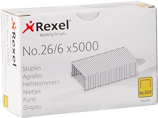 Rexel No.56 26/6 Staples for Standard Staplers, For Stapling Upto 20 Sheets, Use with Desktop Staplers and Pliers, 5000 Count (Pack of 1)