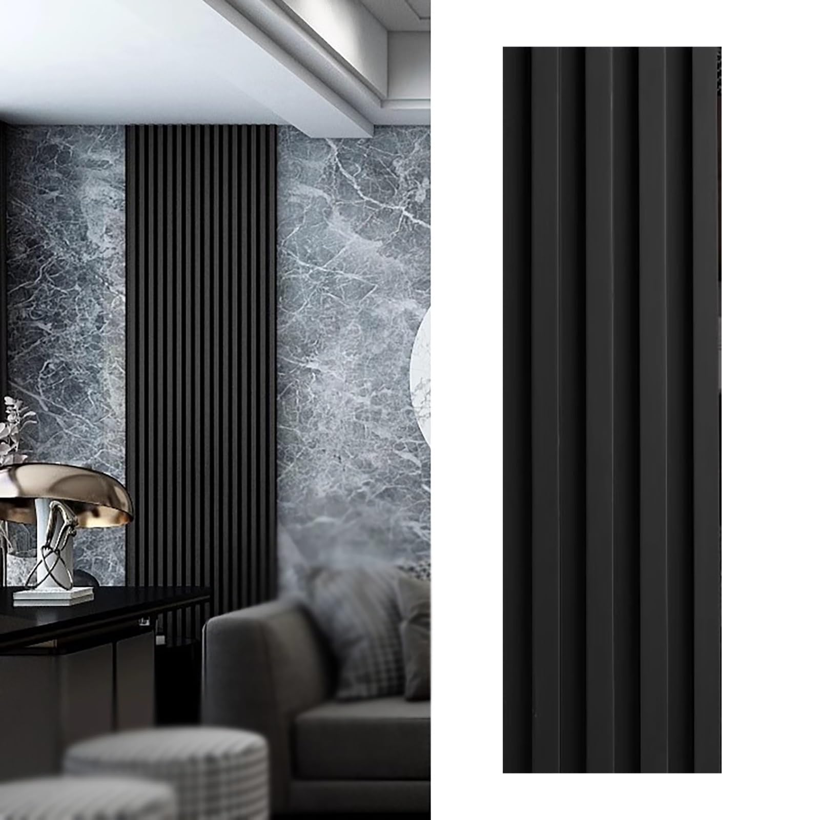 Paneles de pared de madera con diseño modular de listones modernos