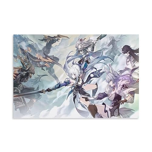 nuomesc Jingliu, Jing Yuan, Imbibitor Lunae, Honkai Star Rail Póster Arte de Pared Impresión de Imagen Moderna Decoración de Habitación Familiar 08 x 12 Pulgadas (20 x 30 cm) - 08x12inch(20x30cm) - Estilo Unframe