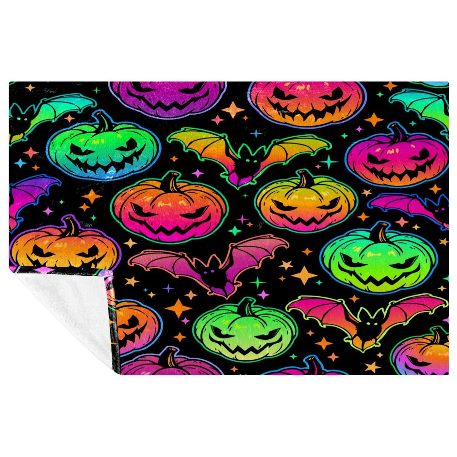 Couverture chaude Halloween citrouille douce et thermorégulatrice pour lit