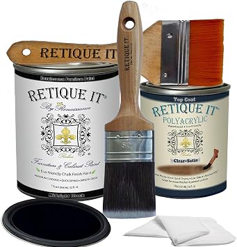 Retique It Chalk Furniture Paint by Renaissance DIY, 6 Piece Set, 08 Midnight Black, 32 Ounces