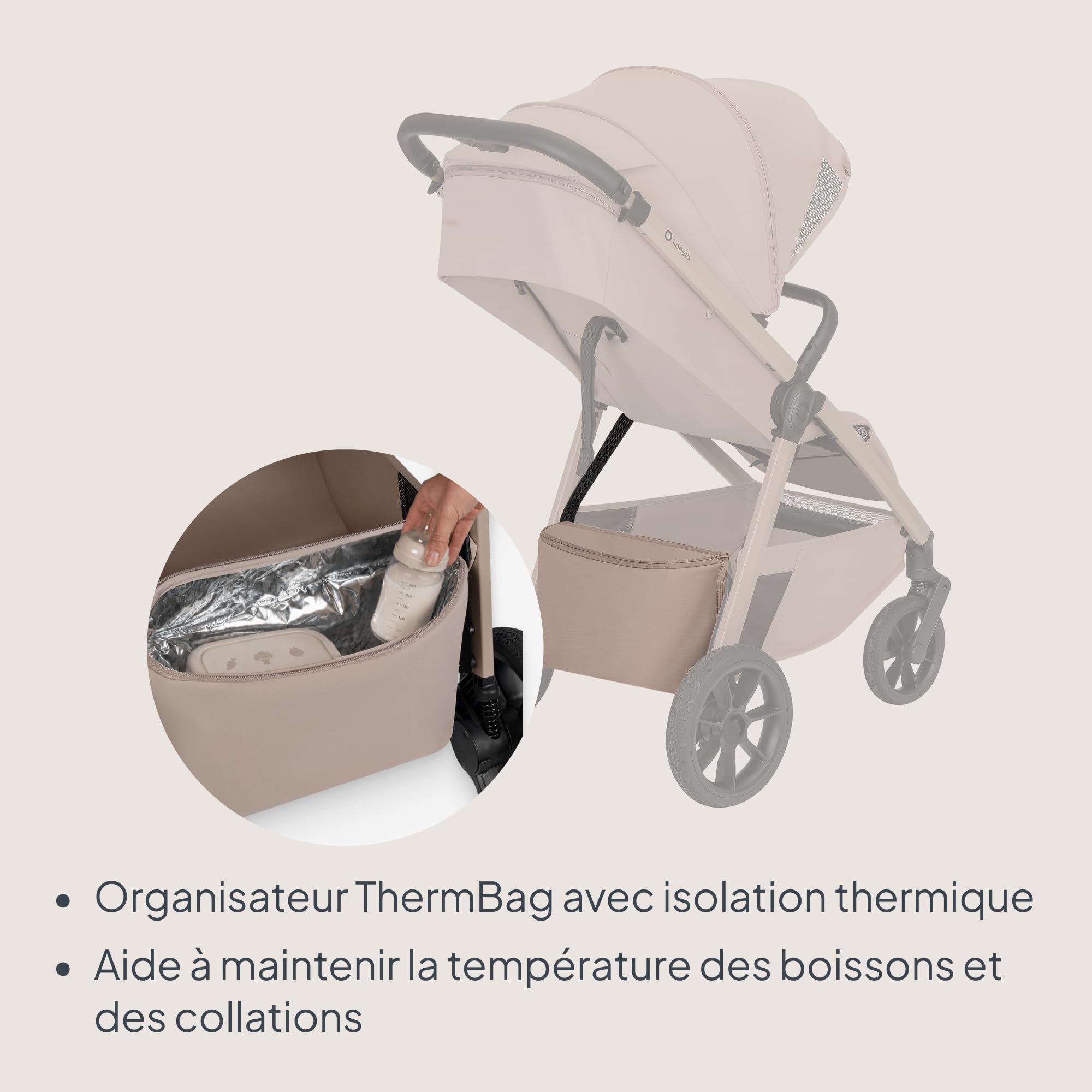 Lionelo Bett Poussette compacte jusqu'à 22 kg, Pliable, Siège inclinable