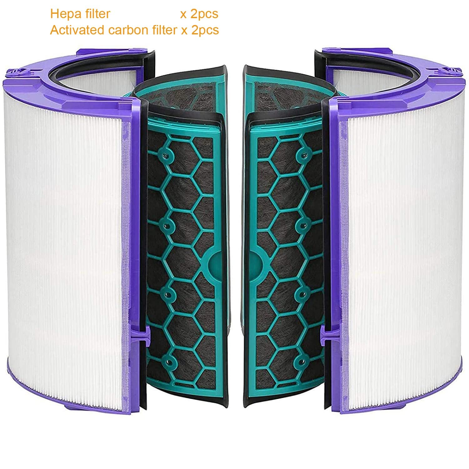 Filtro Hepa di ricambio per Dyson HP04 TP04 DP04 TP05 DP05 Purificatore d'aria Sigillato a due stadi Sistema di filtraggio a 360° Ventola purificatore Pure Cool Filtro HEPA e a carbone attivo