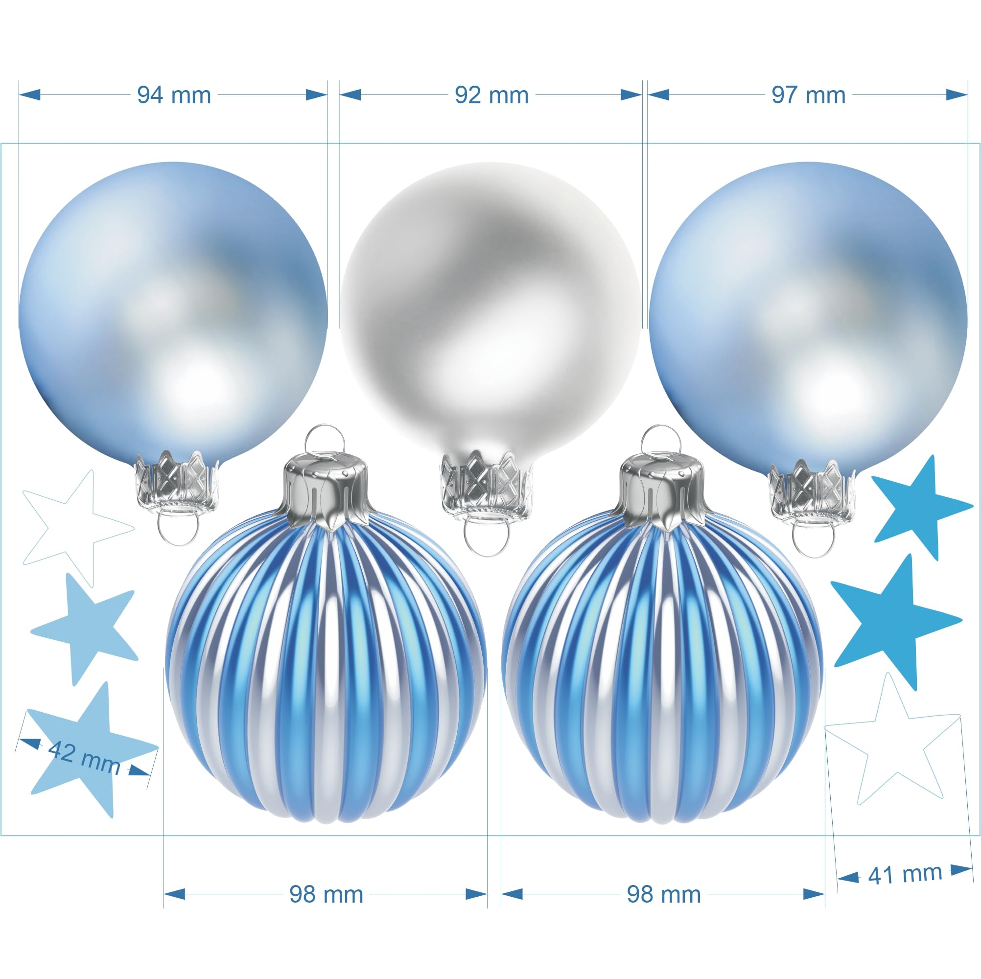 Decalcomanie decorative per finestre natalizie con effetti 3D rossi e bianchi, palline in vinile per Natale, adesivi a tema natalizio per finestre, decorazioni fai da te per feste, non sbiadiscono,
