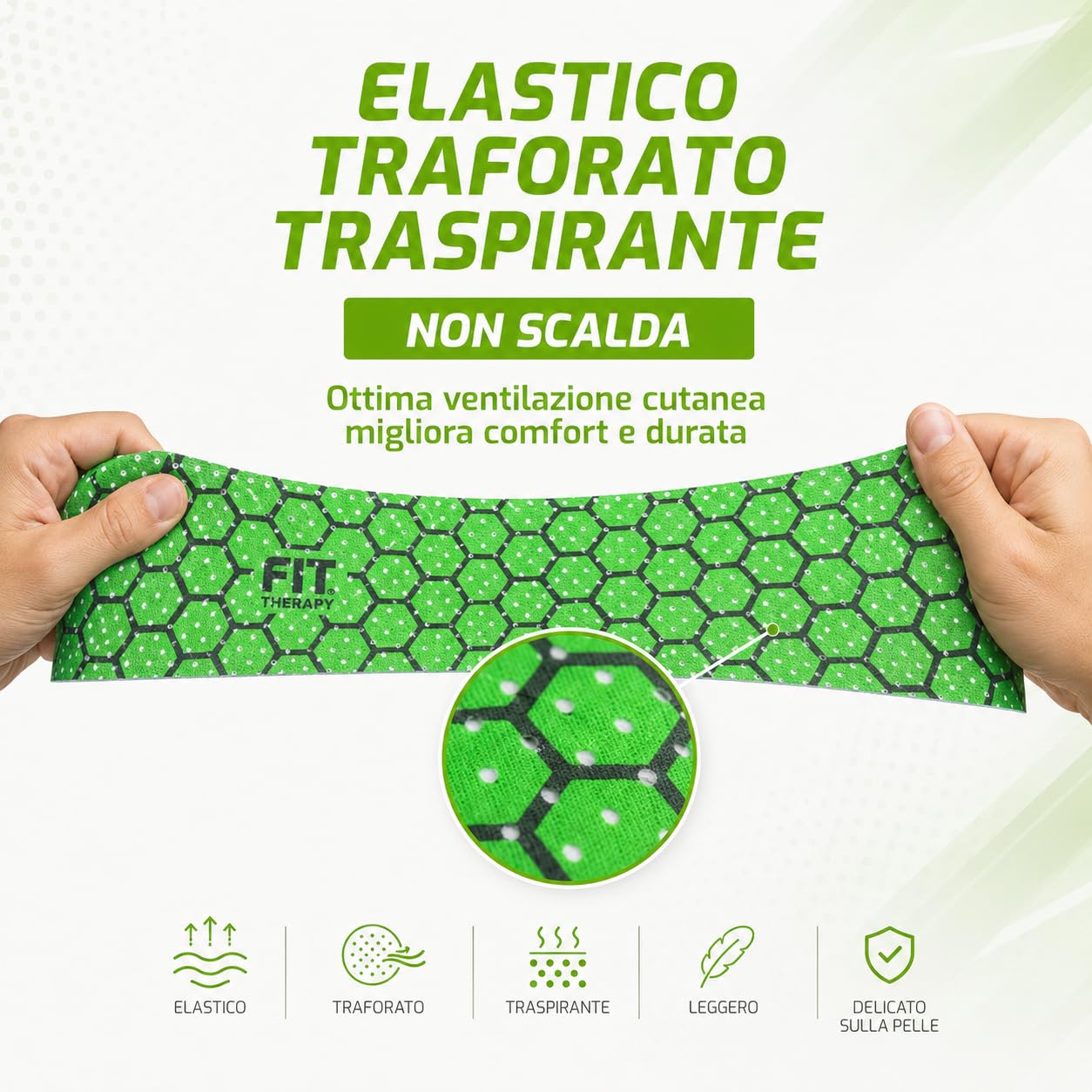 Kit Sport e Recupero Muscolare, Kinesio Tape 5 m e Cerotti Universali, Per Contratture, Dolori Muscolari e Articolari, Senza Farmaci, Non Scalda, Impermeabile