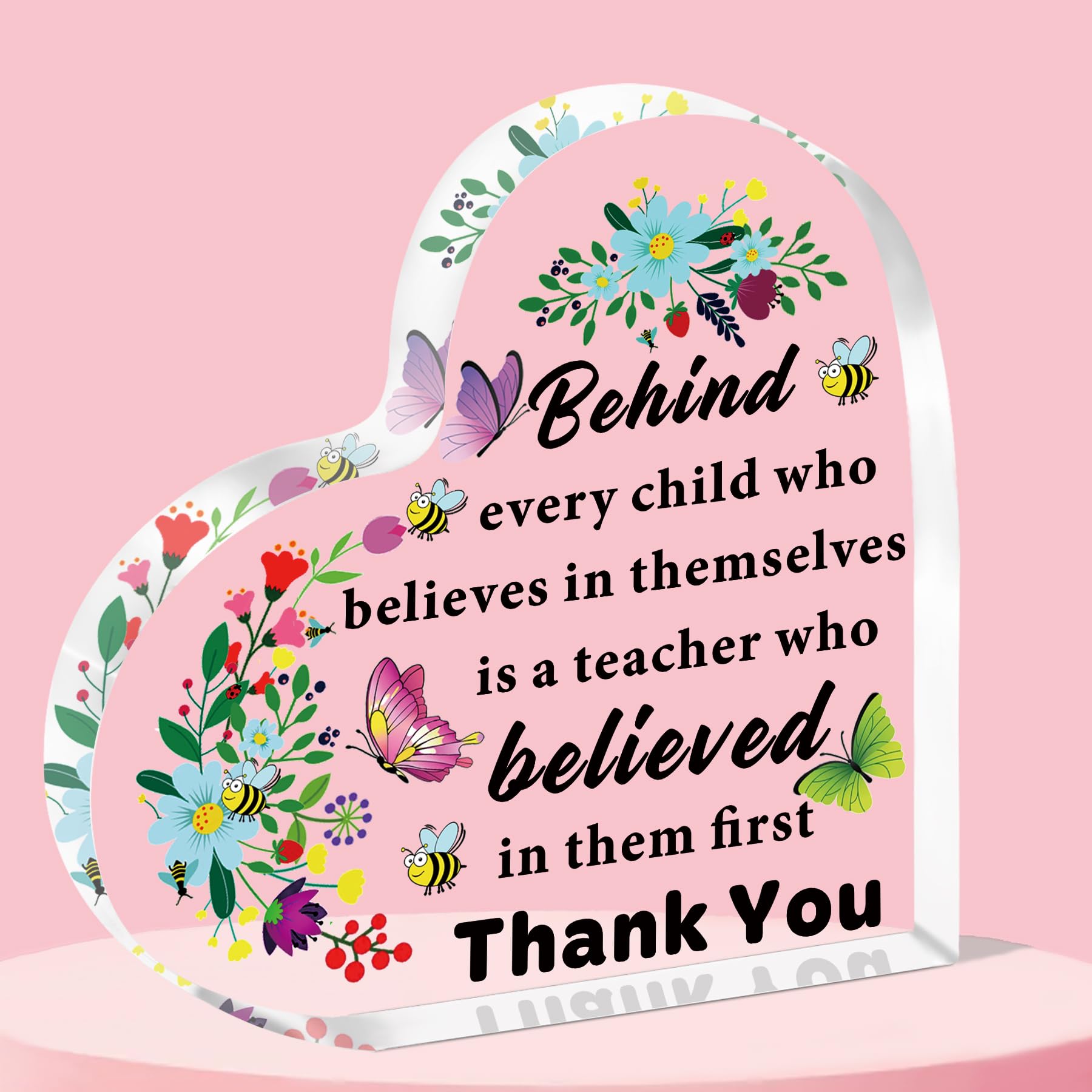 QMVMV Teacher Acrylic Plaque Appreciation Gift for Women on Teachers Day, Birthday, Graduation Season