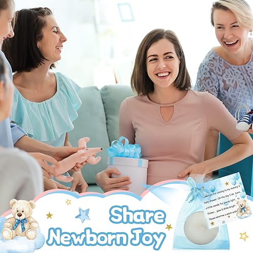 Miniatura 6 de Sosation 50 juegos de velas de baby shower para invitados, 50 velas de té, 50 etiquetas de agradecimiento y 50 bolsas de regalo de devolución para