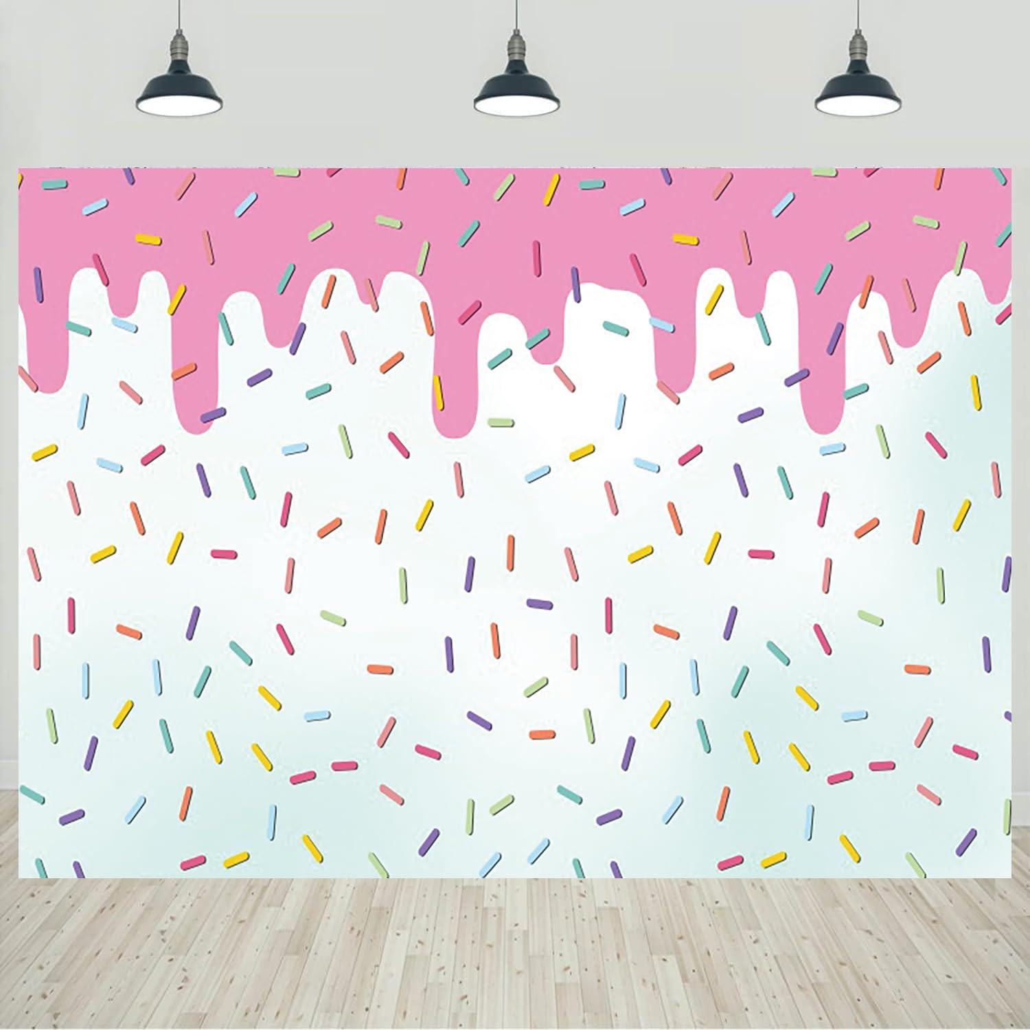 5x3ft Donut Backdrop Colorful Sprinkles Photography Background Boys Girls Birthday Sweet One Donut Grow Up Baby Shower Party Decorations Banner Photo Studio Props