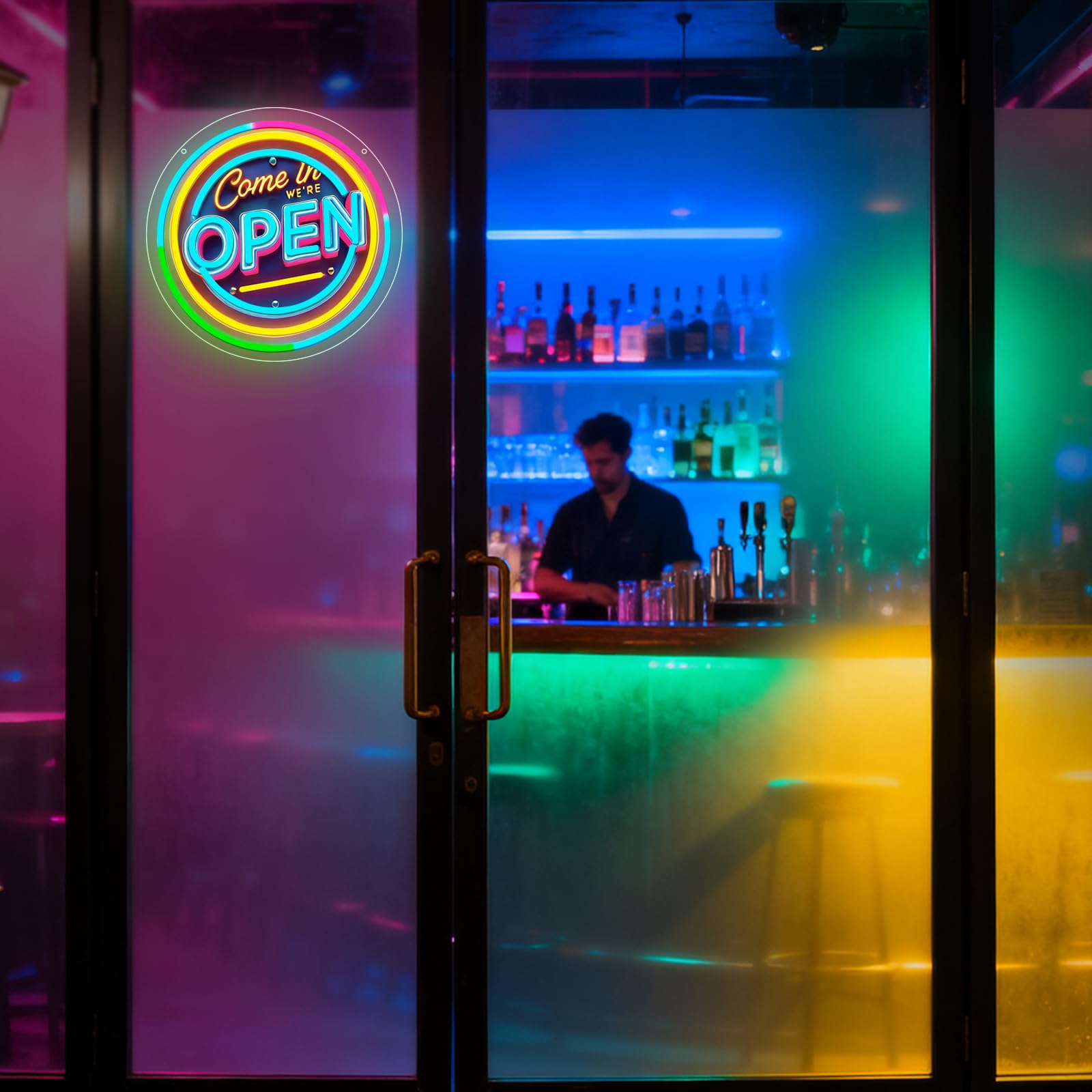 Come in, We Are Open Segno Neon – Ideale per Arredamento di Muri e Finestre di Negozi, Bar, Club, Pub, Decorazione LED, Ottimo Regalo per Camera da Letto, Stanza da Gioco, Festa di Compleanno