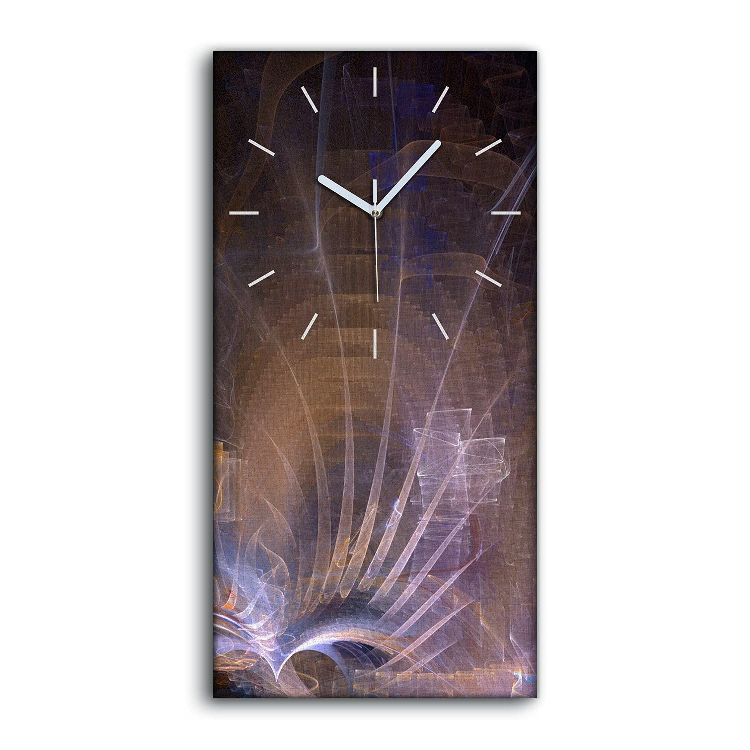 Horloge moderne 30x60cm avec mains blanches tableau abstrait salon et chambre