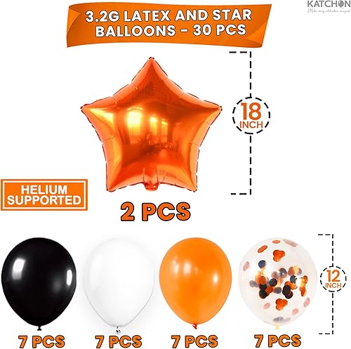 Miniatura 4 de KatchOn, Juego de globos negros 2025, gigantes de 40 pulgadas, paquete de 34 | Globos de graduación naranja y negro 2025, decoraciones de graduación