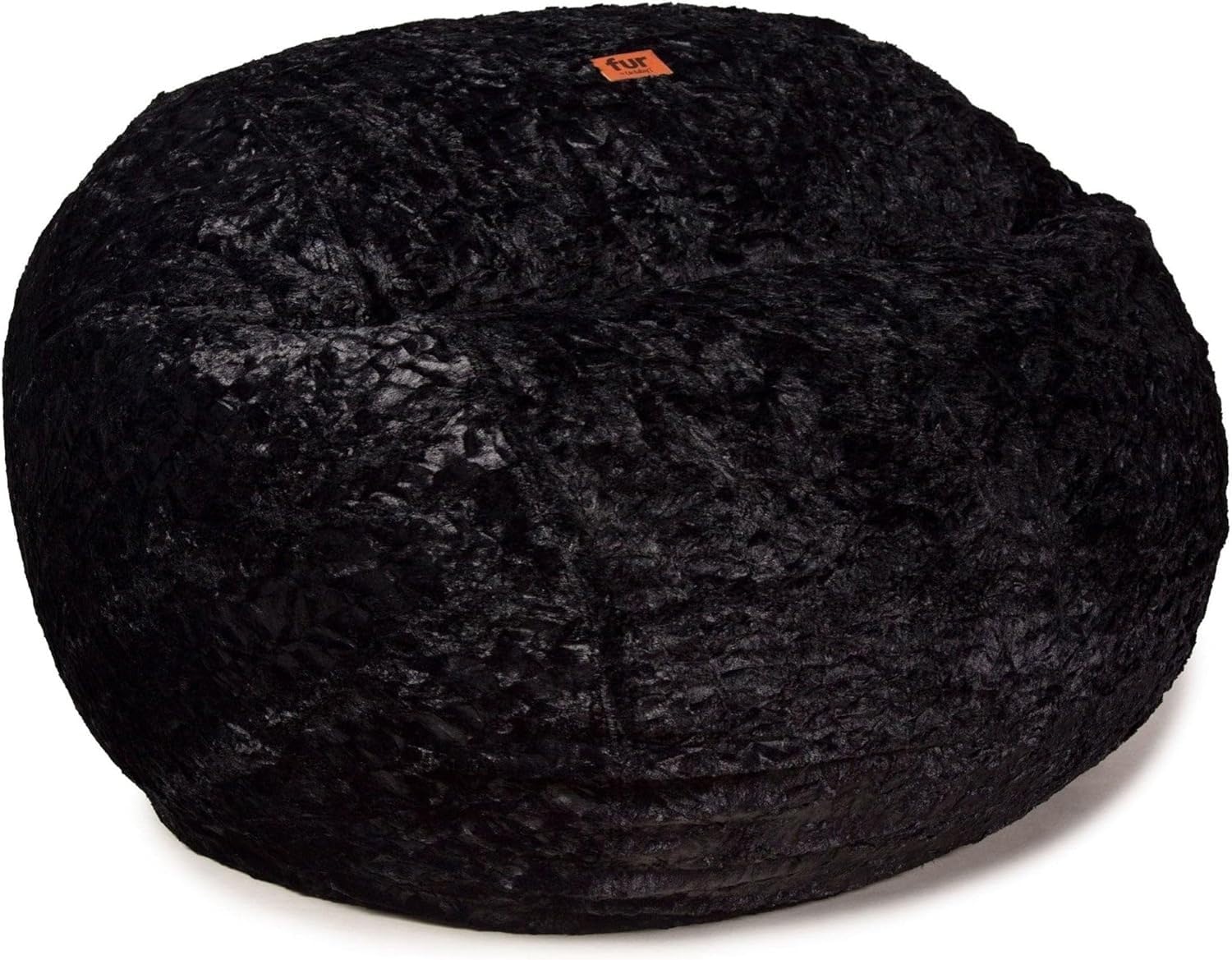 Photo 1 of CordaRoy's Faux Fur Bean Bag Chair, Convertible Chair Folds from Bean Bag to Lounger, As Seen on Shark Tank, Black - King Size Black King Bag Chair