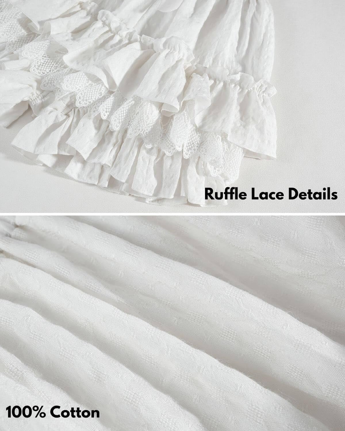 Nuoqi White Ruffle Bloomer for Women Cotton Victorian Pantaloons Knee Length Bloomer - Image 5