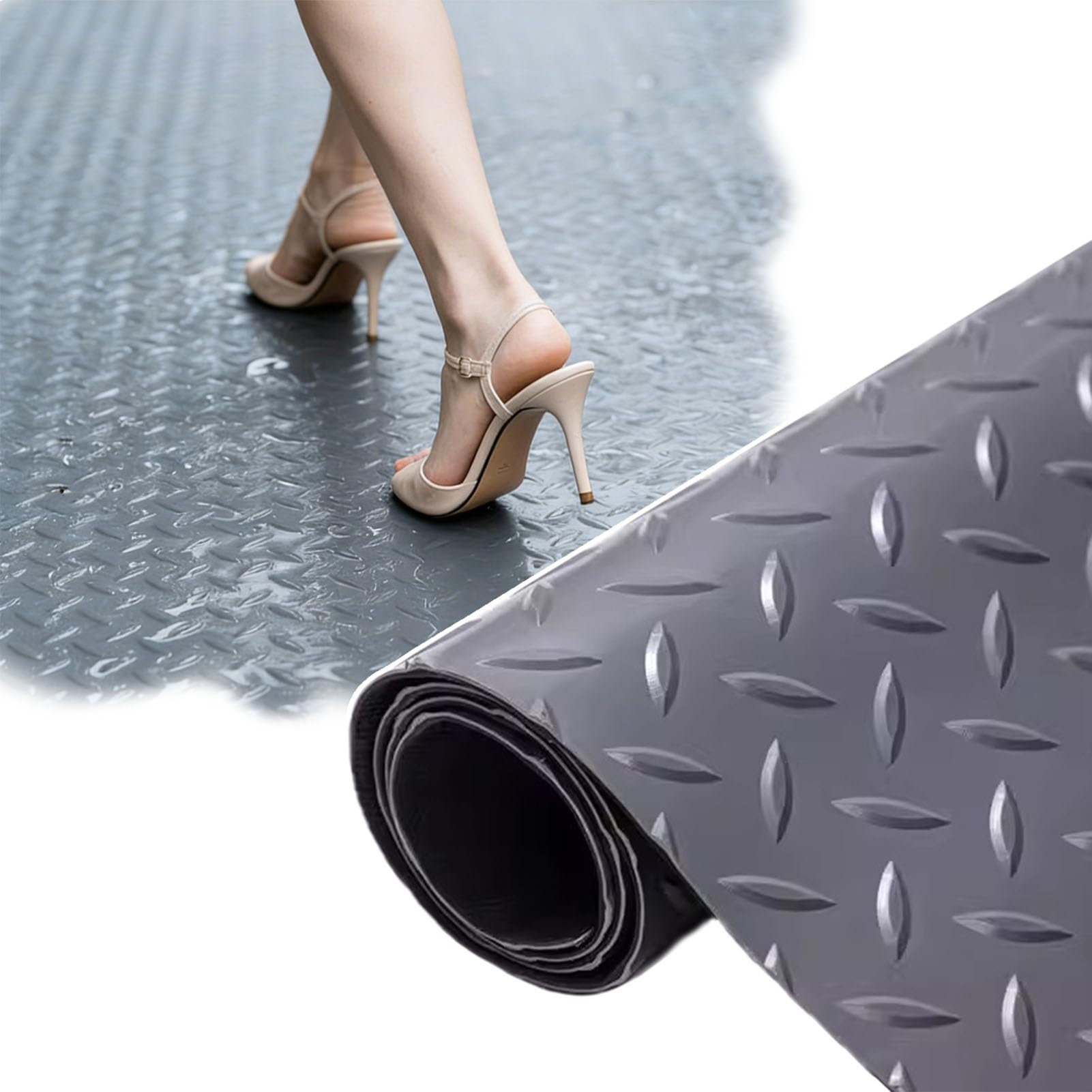 Tapis de sol antidérapant imperméable en PVC flexible pour une cuisine moderne et sécurisée