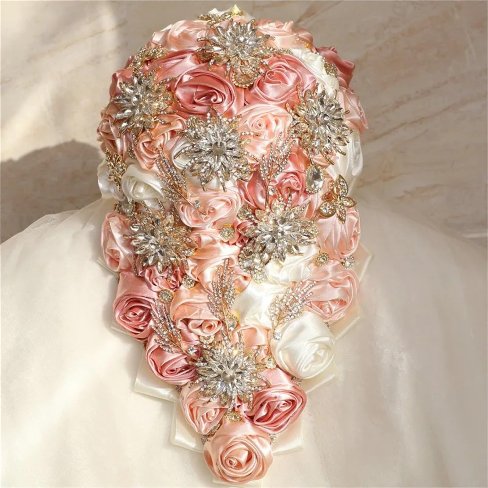 Bouquet da sposa in strass satinato