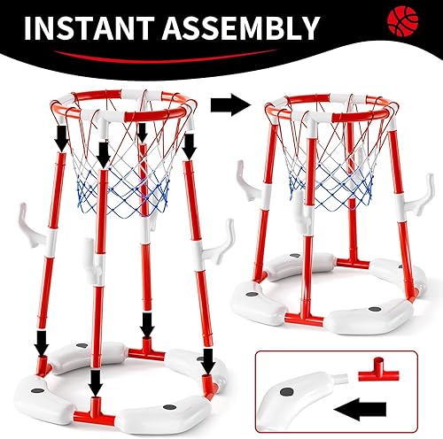 Miniatura 5 de Juguetes de aro de baloncesto para piscina para niños de 4 a 8 a 12 años y adultos, juegos de piscina al aire libre de verano, juguetes acuáticos,