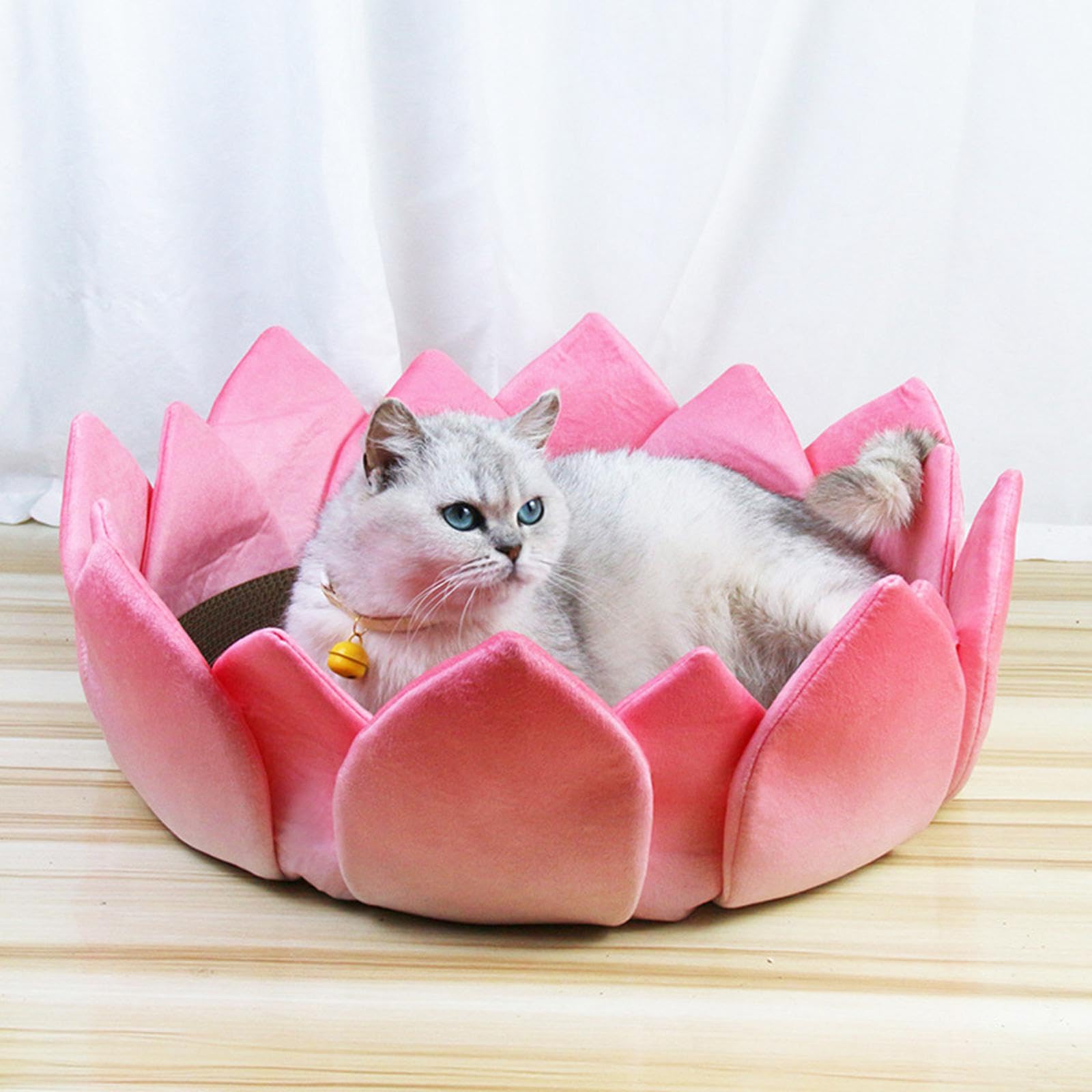 Cat Kratzbett Kratzbrett Krallenpflege Katzenbett Katzenzubehör aus Wellpappe Und Flanell mit Optik für Wohnung Katzen Und Möbel