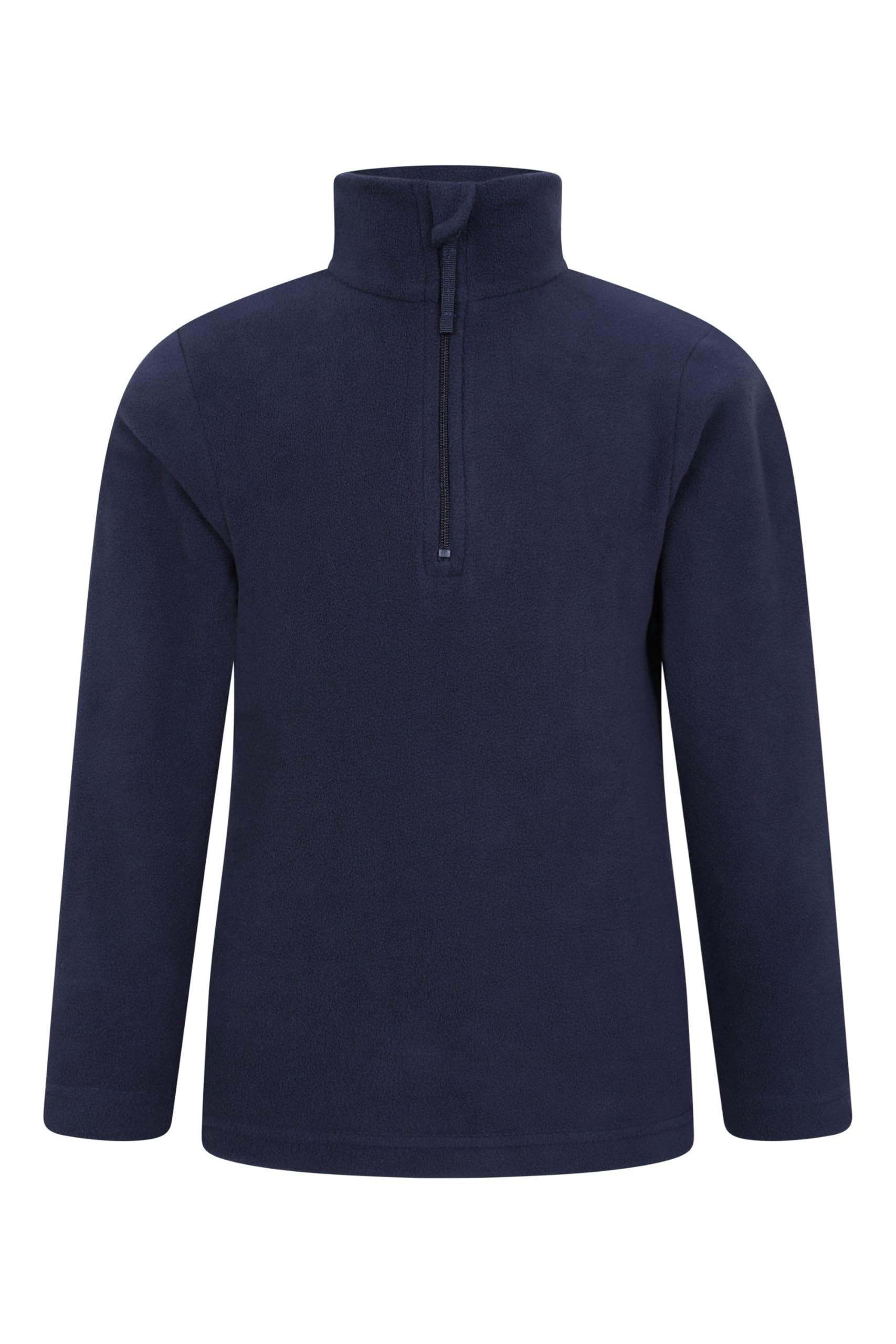 Mountain Warehouse Camber II Kids Half-Zip Fleece - Lightweight & Breathable Microfleece Sweatshirt, Boys & Girls - Spring Summer, Outdoors, Travelling & Hiking Blue Teen Size 13 Years