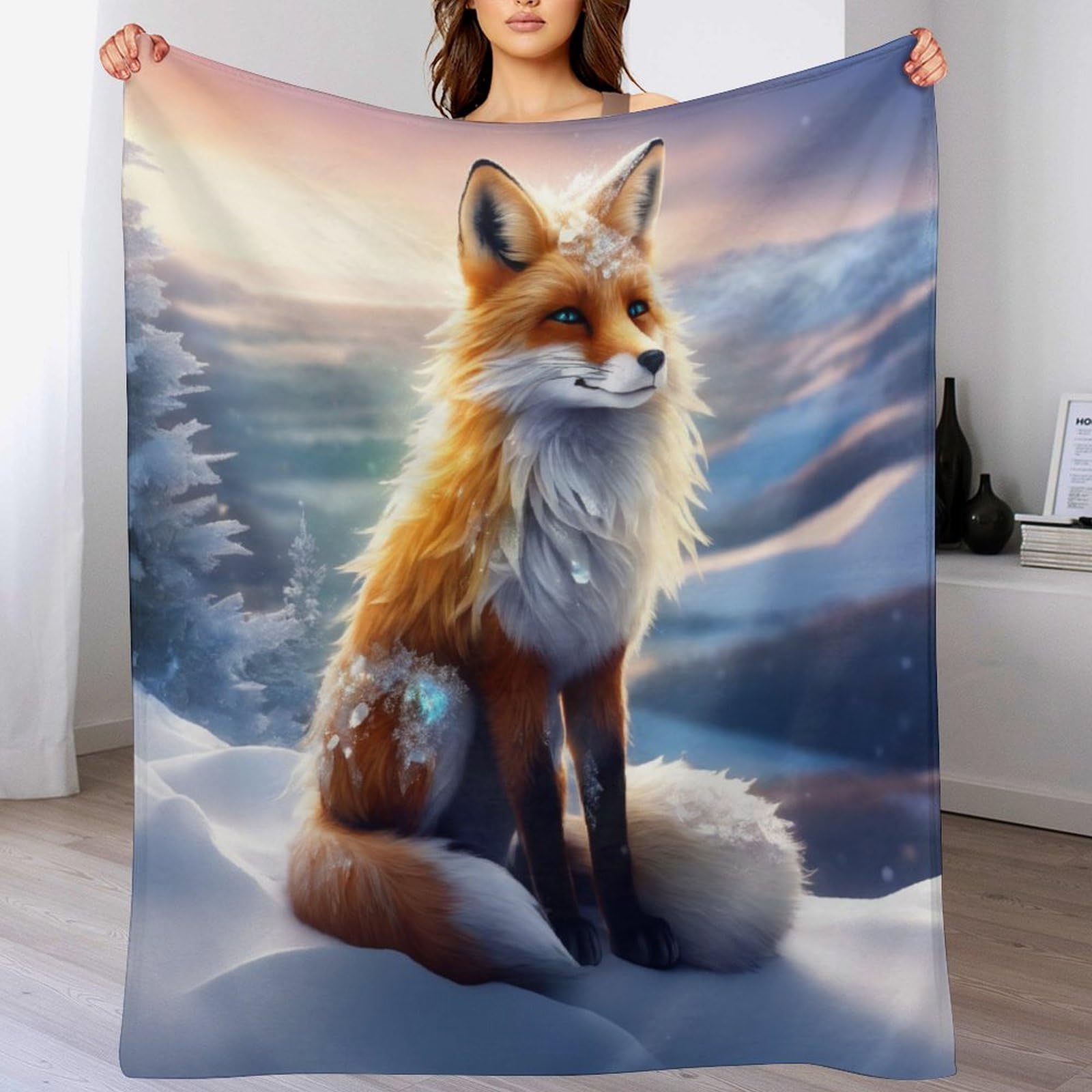 Manta de zorro suave de 130x180 cm el regalo ideal familiar