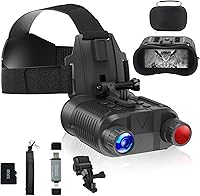 Vista 1 de Gafas de visión nocturna montadas en la cabeza, prismáticos digitales recargables de visión nocturna infrarroja de 1312 pies y 2.7 pulgadas