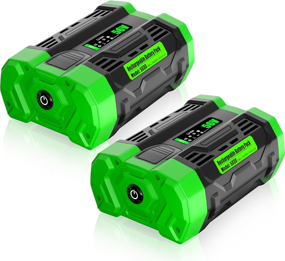 Bonacell 2Pack 56V 5000mAh Replacement for EGO 56V Battery BA1400T BA2800 BA2800T Replacement for EGO 56 Volt Power+ Chargers & Tools Leaf Blower String Weeds Trimmer Chainsaw Lawn Mower