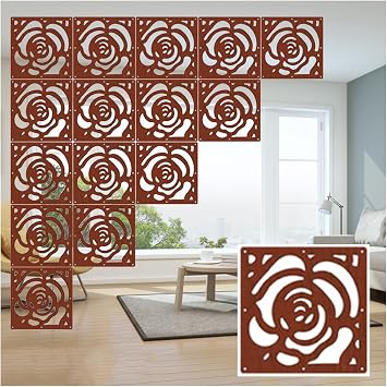 Hanging Room Divider, Waterproof Wood Plastic Partitions Panel Screen,Semi-Privacy 5mm Thick Bedroom Hotel Restaurant Decoration Screen,5 Styles