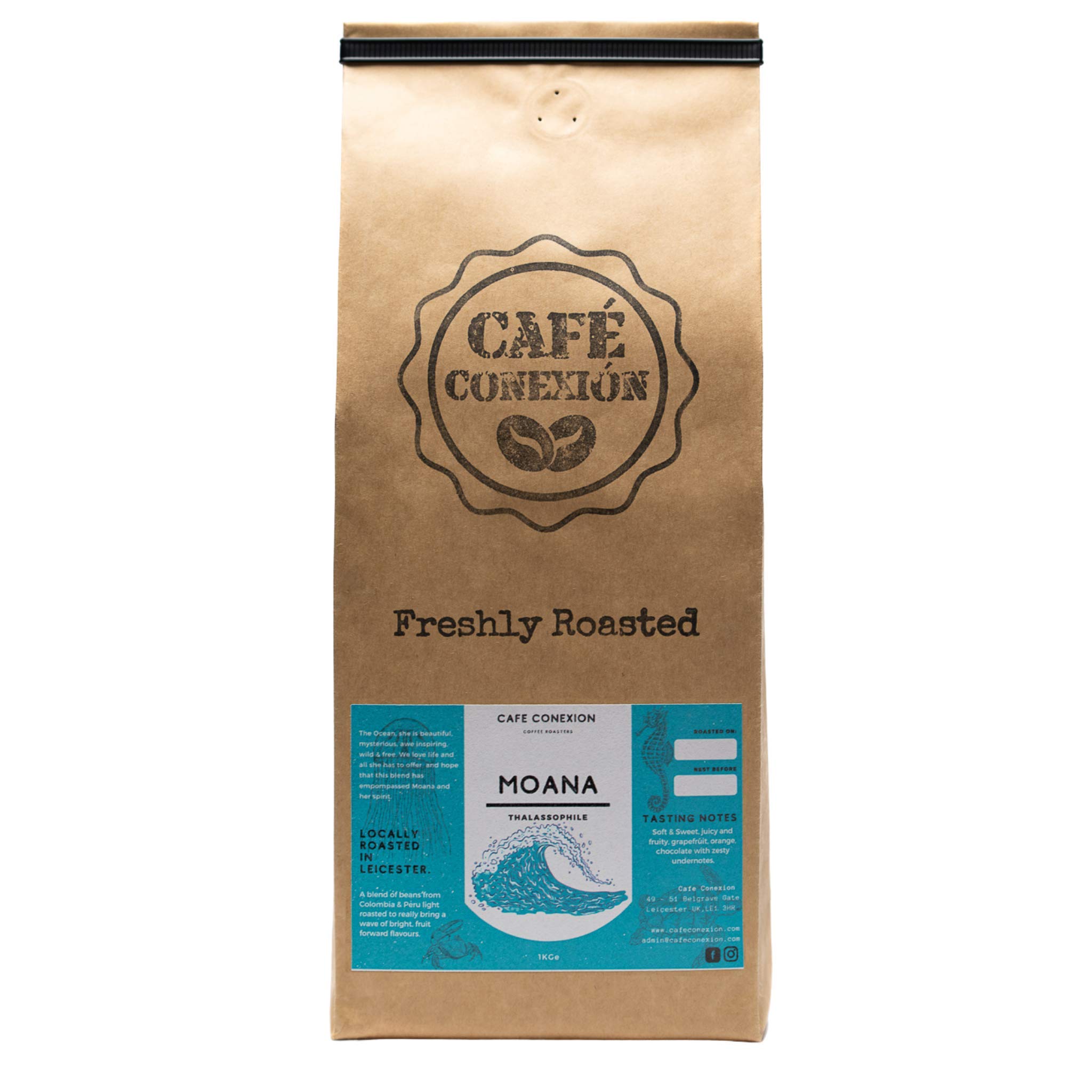 6 x 1 kg torby hurtowe ziarna kawy | kawiarnia konexion palniki do kawy | 100% arabica (Moana)
