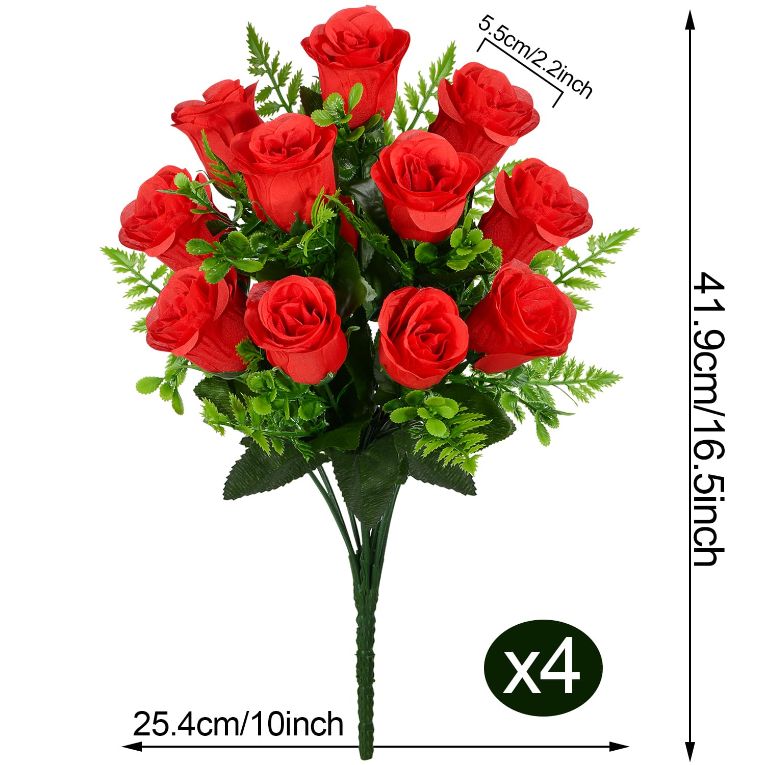 SIFOEL Artificial Cemetery Flowers with Vase - Image 3