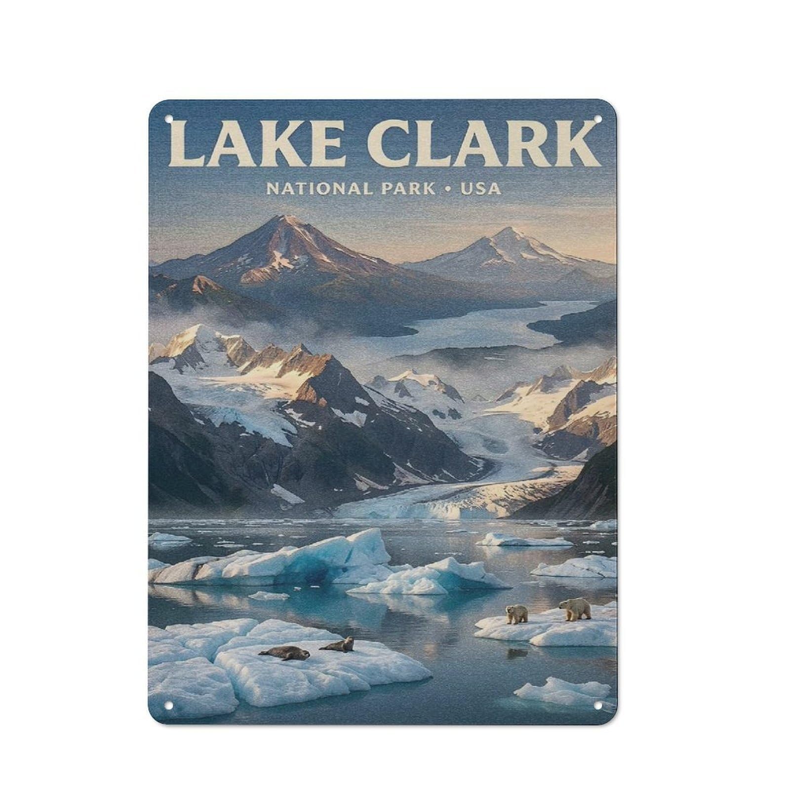 Junmoney Style-16 Smart Lake Clark National Park (2) Office Metal Sign 40X30cm, Creative Space Decor For Home Office, Reading Corner Or Bedroom