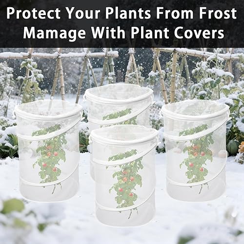 Miniatura 3 de 4 redes de protección para plantas emergentes con estacas  19.7 x 13.4 pulgadas red plegable para insectos para jardín con cremallera, enrejado de