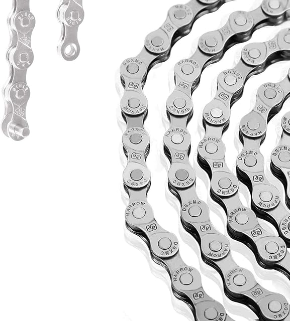 ECHG 6/7/8-Speed Bicycle Chain, 116 Links Steel High Strength Bike Derailleur Chain for 6/7/8-Gear Road Mountain Bicycle (4.9ft)