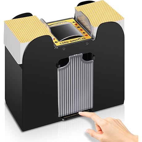 Battery Powered 6 Deck Card Shuffler Made in USA