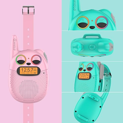 Miniatura 35 de Qniglo Kids Walkie Talkies Rechargeable, Gifts for 3-12 Year Old Girls & Boys, Walkie Talkies with FM Radio, Adventure Camping Games, Best Christmas