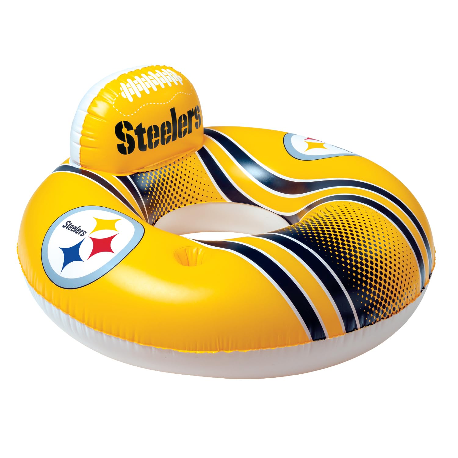BigMouth Pittsburgh Steelers 42” Inflatable Pool Floats Officially Licensed NFL Fan Gear Merchandise Back Support Inner Tube for Adults and Teens