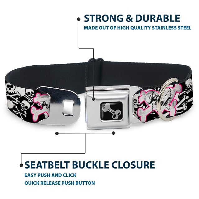 Foto 4 de 8 de Buckle-Down Collar de Perro con Hebilla para cinturón de Seguridad, diseño Punk, Princesa, corazón, Cruz