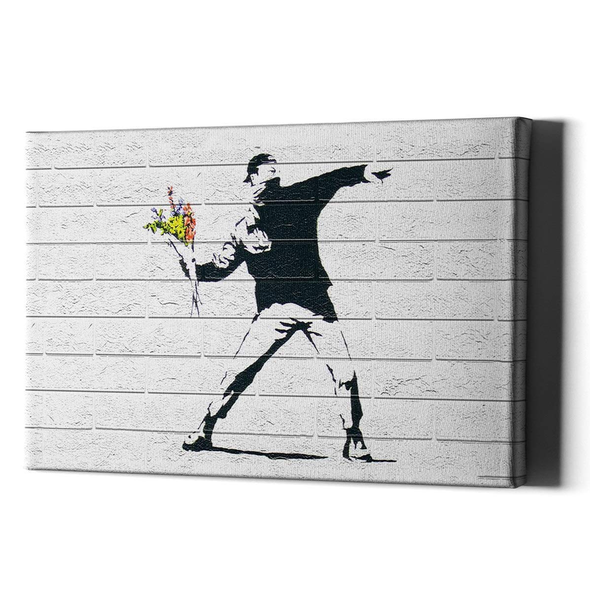 Amazon.com: Banksy Flowers Thrower On Canvas - Flower